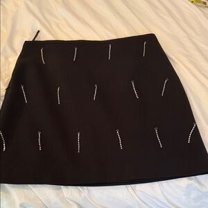 MOTF Elegant Black Skirt with Embellishments Sz L